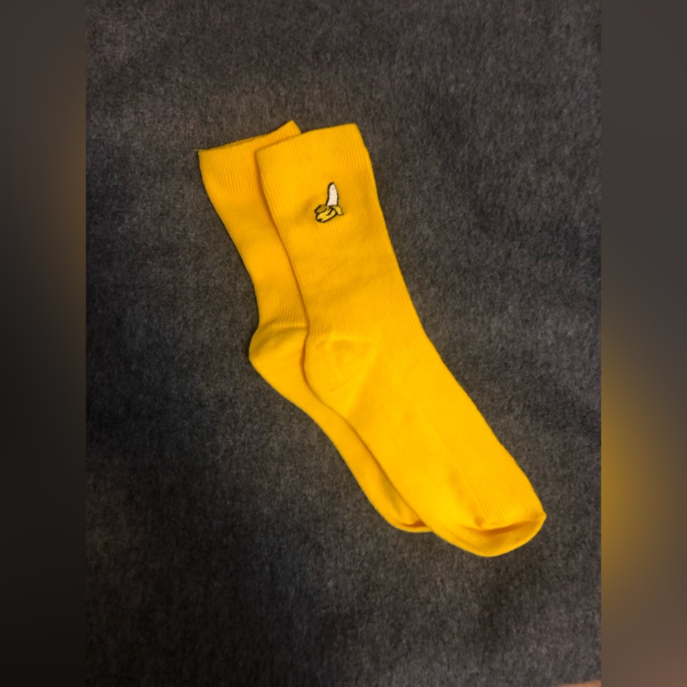 Yellow Socks with Embroidered Detail